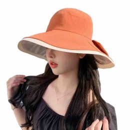 fashion spring and summer bowknot wide brim Bucket Hat for Women Stylish UPF 50+ UV protection Fisherman Sun Cap