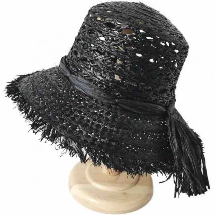 luxury fedora hats for women beach raffia Straw bucket cloche Hats Upf50+ UV protection wide brim straw sun hat