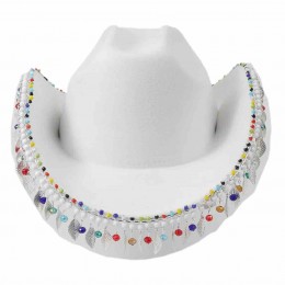 beaded Cowgirl Hat Bling Diamond glitter women cowboy Hat party rhinestone cowgirl hat