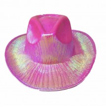 Neon Sparkly glitter Space Cowboy Hat woman Fun Metallic Holographic Party Disco Cowgirl Hat for Birthday & Bachelorette Parties