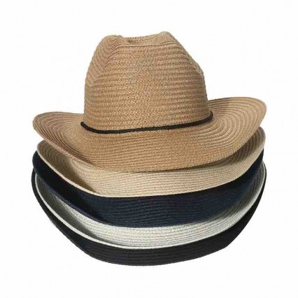 new fashion chic 5 colors summer sun hat for men paper straw western cowboy hat woman beach UPF 50+UV protection sun hat