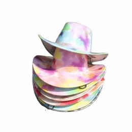 new fashion men women suede tie dyed cowgirl hat western cattlemen cowboy hat woman